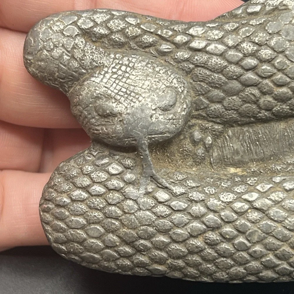 Vintage‎ Detailed Rattlesnake Belt Buckle Bergamot Brass Works Wisconsin USA